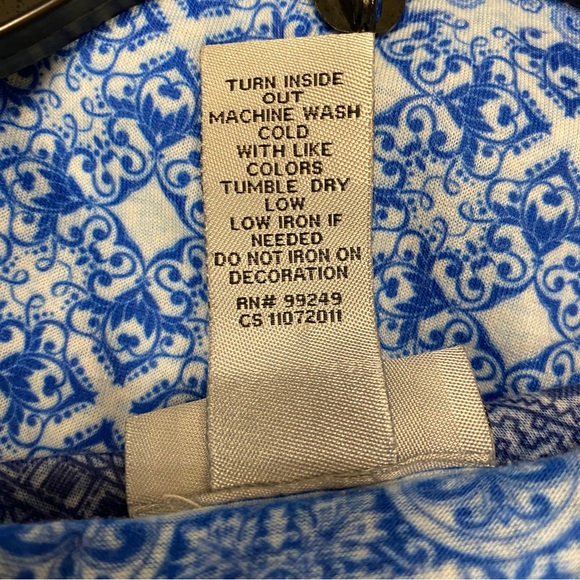 Catherines Womens Shirt 3X 26/28W Blue Round Neck Short Sleeve Bling Stretch Top - Picture 5 of 5